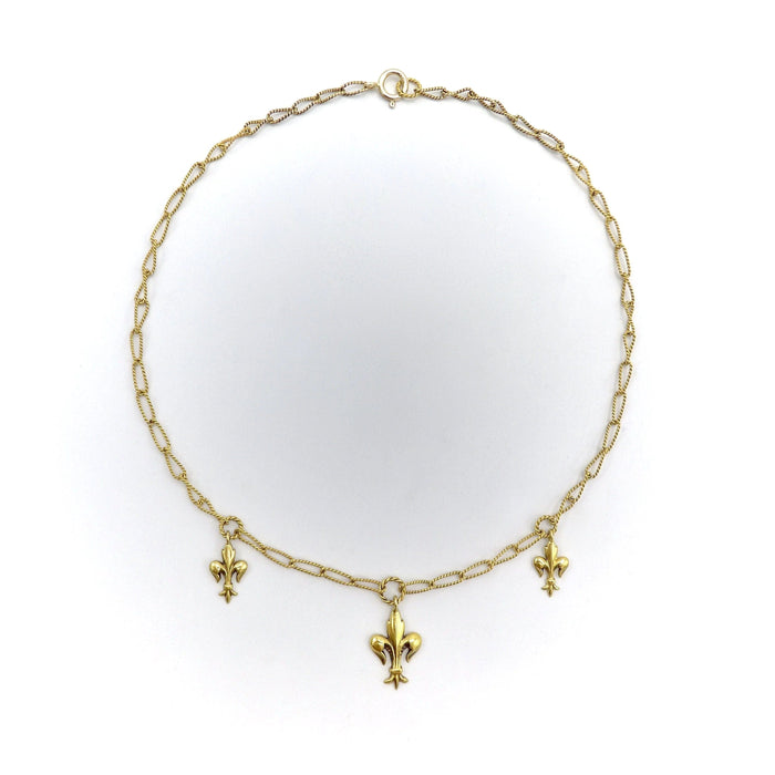 Collier gold victorian fleur-de-lis Necklace 58 Facettes