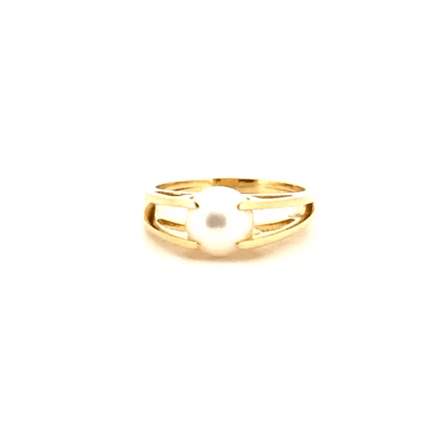 Bague 54 Solitaire Or jaune perle de culture 58 Facettes 75-GS38494-3