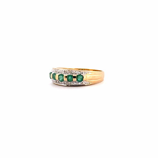 Ring 58 Alliance Yellow Gold Emeralds & Diamonds 58 Facettes 39-GS34674-5