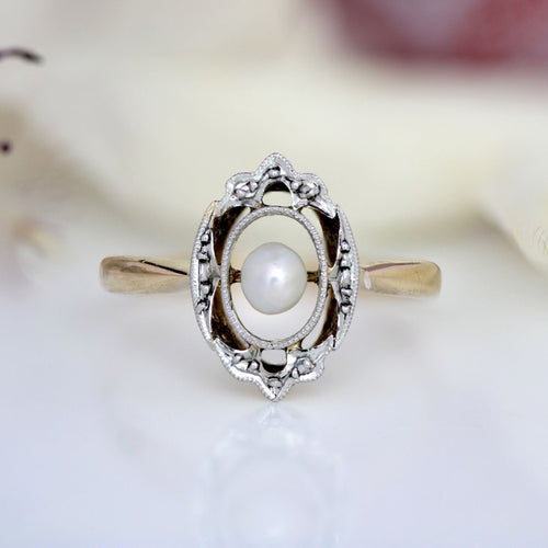 Bague 50 Bague perle fine ancienne or jaune 58 Facettes 25-072A