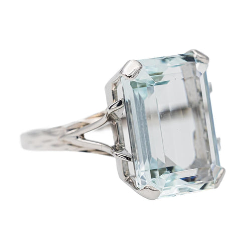 Bague 57 Bague Or blanc Aigue Marine 58 Facettes 2905359CN