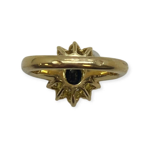 Bague 54 Bague marguerite saphir et diamants en or jaune 750 58 Facettes 330090012