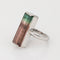 Bague 49 Bague allongée en platine avec tourmaline pastèque bicolore de 9,08 ct 58 Facettes G13922