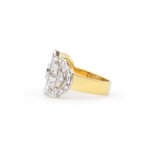 Bague Bague en or jaune avec diamants de 0,93 carat 58 Facettes