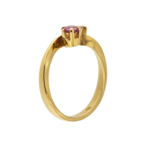 Bague 55 Bague contraire avec rubis et diamant 58 Facettes 27483