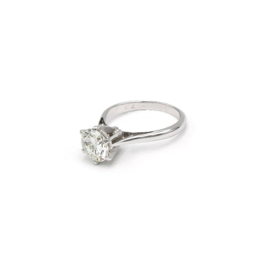 Bague 50 Solitaire - Or blanc & Diamant 1,45 cts 58 Facettes 250232R