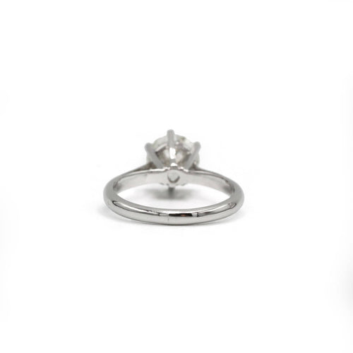 Bague 50 Solitaire - Or blanc & Diamant 1,45 cts 58 Facettes 250232R