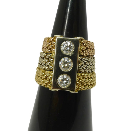 Bague Bague maille 3 ors et diamants 0,75 ct 58 Facettes 00049101