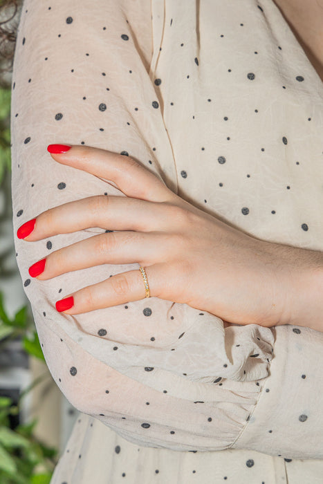 Bague Demi alliance Or jaune Diamant