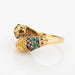 Ring 62 Double Lion Ring in Yellow Gold, Enamel Eye Contour Band 58 Facettes G12694