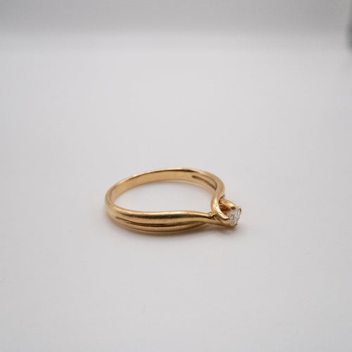 Bague 53 Solitaire Croisée Or Jaune & Diamants 58 Facettes 8-GSJE501-01