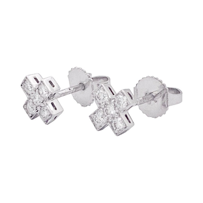 Boucles d'oreilles Boucles d'oreilles Tiffany & Co., "Croix", diamants, platine. 58 Facettes 33928