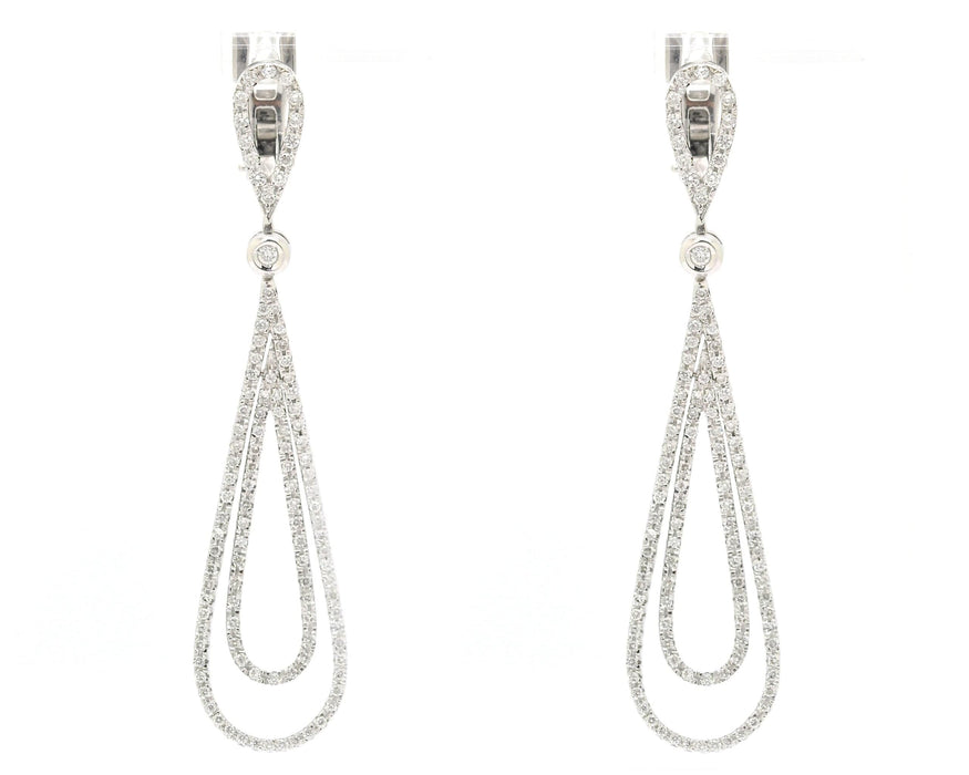 Boucles d'oreilles Orecchini pendenti in oro bianco con diamanti 58 Facettes