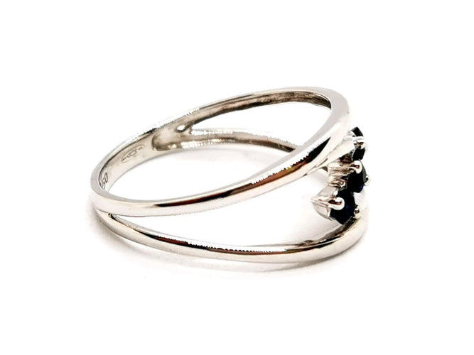 Bague 58 Bague Or blanc Saphir 58 Facettes 1180544CD