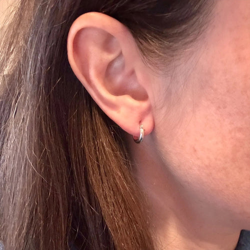 Boucles d'oreilles Mini créoles or gris 58 Facettes