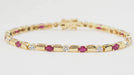 Bracelet Bracelet en or jaune, rubis et diamants 58 Facettes 32707