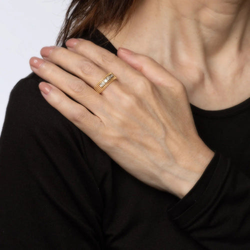 Bague 58 Bague Diamant Vintage Or Jaune 58 Facettes G13463