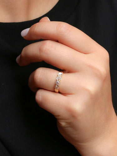 Bague 52 Bague or jaune diamants taille ancienne 58 Facettes J385