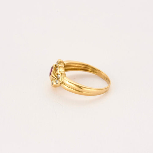 Bague 54 Bague or jaune, rubis et diamants 58 Facettes PER00663