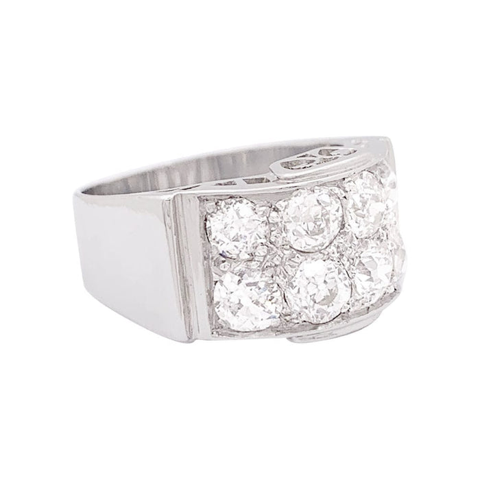 Bague 50 Bague platine, or blanc, diamants. 58 Facettes 34005