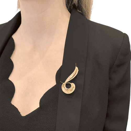 Broche Broche vintage "Volute" or rose. 58 Facettes 34701