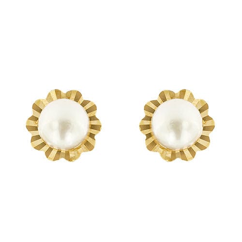 Boucles d'oreilles Boucles d'oreilles en or jaune avec perles 58 Facettes 35525