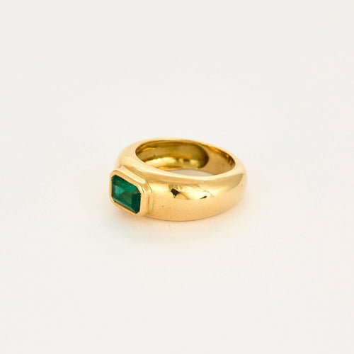 Bague 57 Bague or jaune émeraude (certificat) 58 Facettes 1