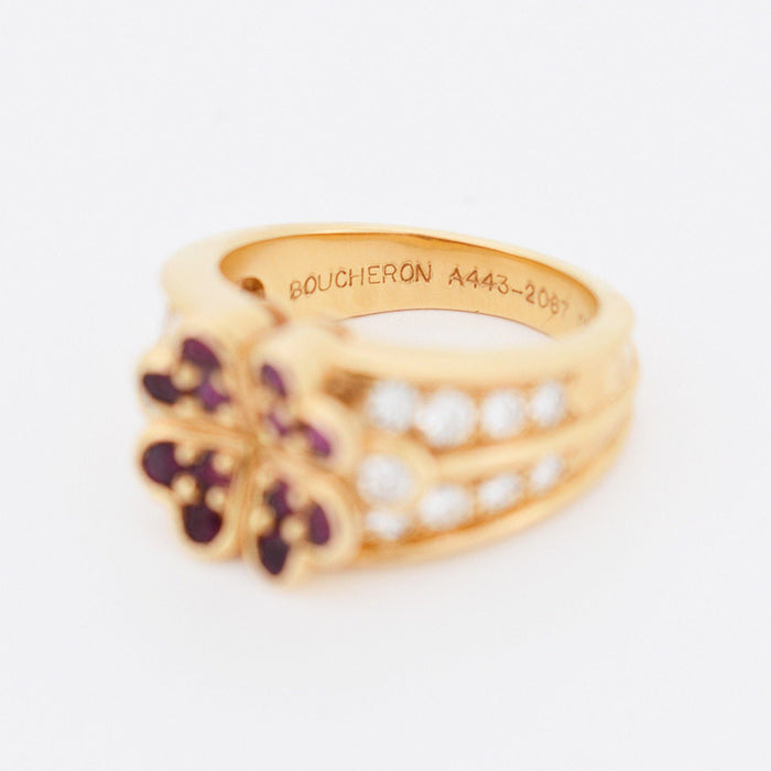 Boucheron - Bague Or Diamants Rubis