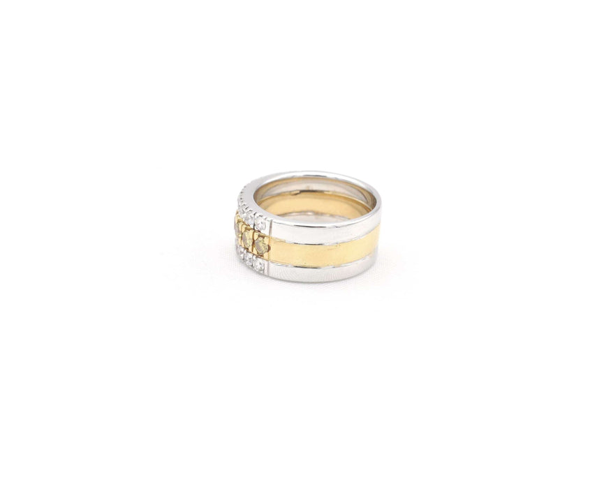 Bague Bague en or blanc et or jaune avec diamants 58 Facettes