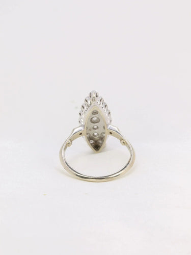 Bague 54 Bague marquise vintage or blanc diamants 58 Facettes J183