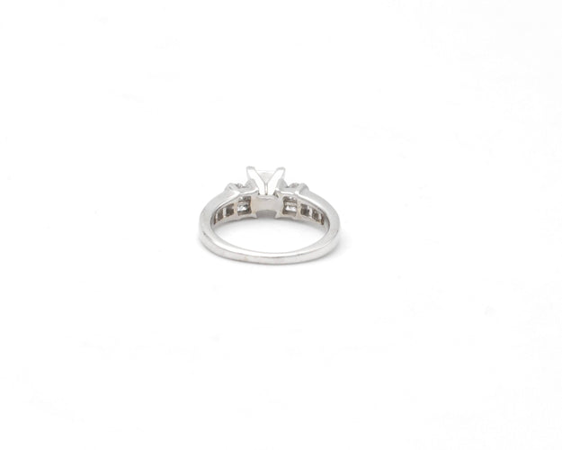 Bague Bague en or et platine avec diamant princesse 58 Facettes