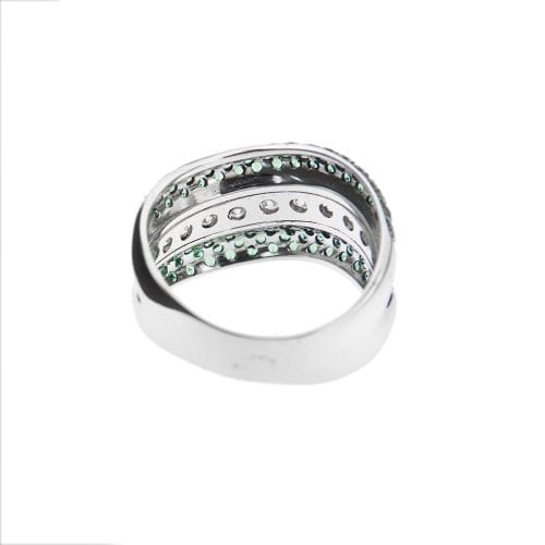 Bague 57 Bague avec émeraudes et diamants 58 Facettes 38594