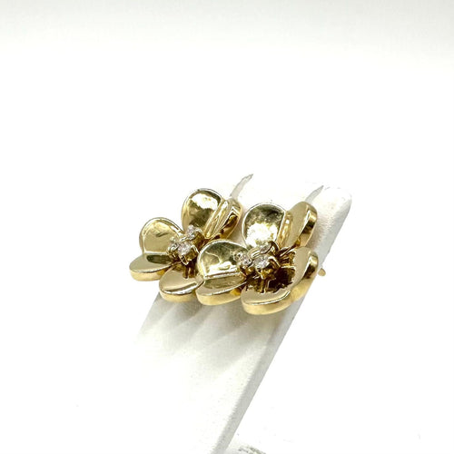 Boucles d'oreilles Boucles d'oreilles trèfle or jaune et diamants 58 Facettes Z15B51649