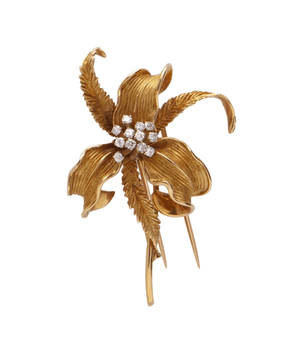 Broche Or 18K Diamants