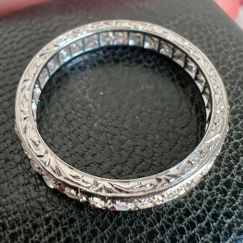 Bague 55 Alliance Éternité Art Deco Platine et Diamants – Circa 1920 58 Facettes 523