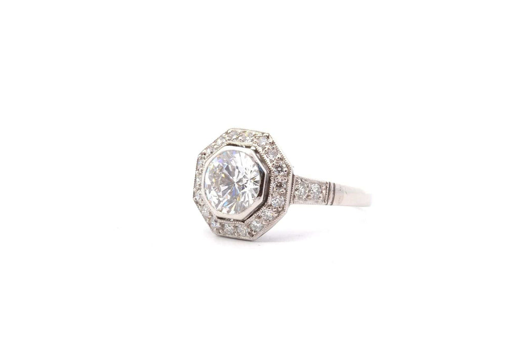 Bague Bague diamant 1,40cts I/VS1 en platine 58 Facettes 25144-26280