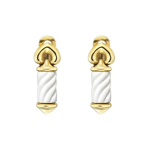 Boucles d'oreilles Bulgari Chandra Porcelain Gold Demi Parure 58 Facettes