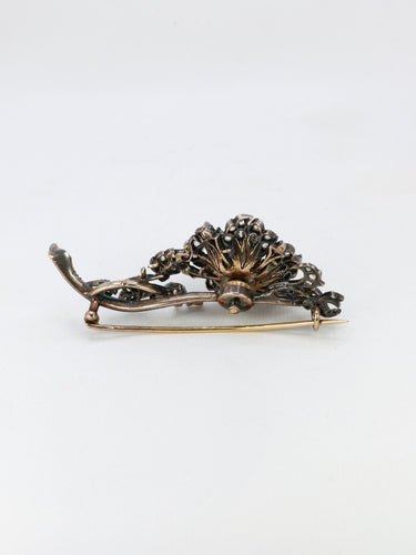 Broche Broche trembleuse or argent diamants taille ancienne 58 Facettes 1090.2