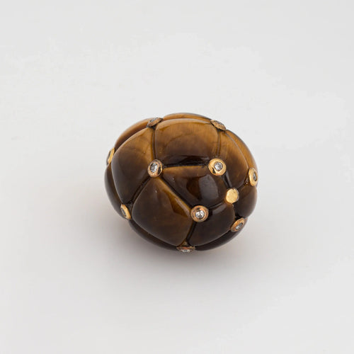 Pendentif Pendentif Oeuf de Tigre Diamant Or Jaune 58 Facettes