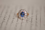 Bague 55 Antique gold, blue sapphire and old mine diamond ring 58 Facettes