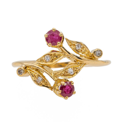 Bague 53 Bague Feuille Or jaune Rubis 58 Facettes 3079739CN