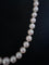 Collier perles de culture AKOYA fermoir or banc et 3 diamants - 44,5 cm