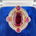 Bague 53 Bague halo or jaune rubis birman et diamants 58 Facettes 324