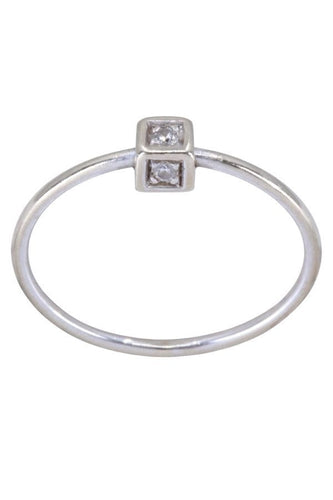 Bague 53 Bague or blanc diamant 58 Facettes 094291