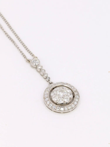 Collier Collier marguerite Belle Epoque or blanc diamants taille ancienne 58 Facettes J342