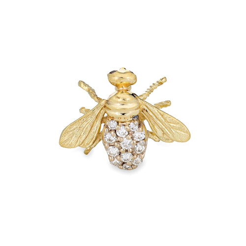 Broche Broche abeille vintage en or jaune et diamants 58 Facettes G12110