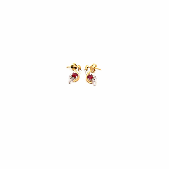 Boucles d'oreilles Boucle d'oreilles Or Jaune  18 k & Rubis 58 Facettes F2BO-GS34813-2