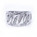 Bague 55 Bague large en or blanc avec diamants 58 Facettes N102883LF