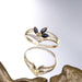 Ring 51 Used ring yellow gold sapphires shuttle diamond 58 Facettes 17-024B