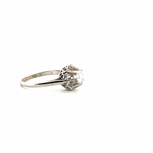 Bague 53 Solitaire Or Blanc & Diamant 58 Facettes